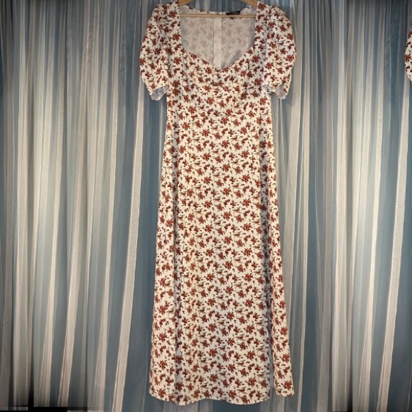 NWT Floral Sweetheart Neck Mid-calf Slip Dress Size 8 - Picture 4 of 8